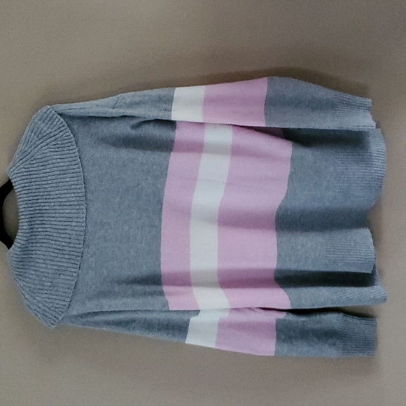 Rachel Zoe Colorblock Stripe Tunic Sweater M - Picture 2 of 8